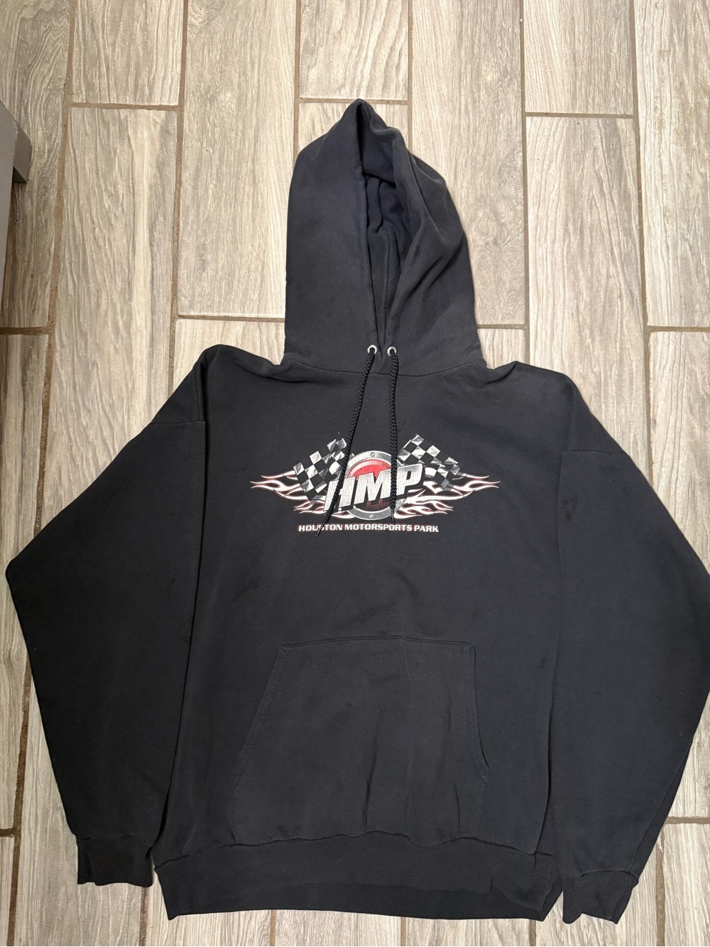 Men’s Casual Houston Motorsports Park “The Place To Race” Hoodie Black/White